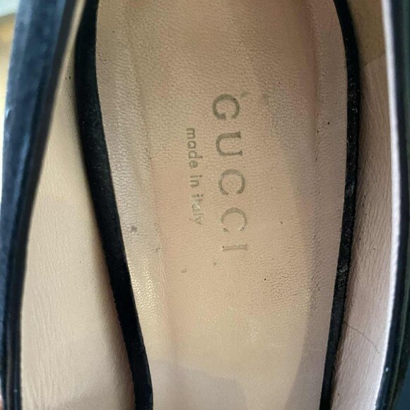 Gucci Black Suede GG Marmot Fringe pumps - Picture 4 of 7